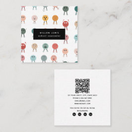 Cartão De Visita Quadrado Sentimentos Emoções Enfrentam Conselheiro Escolar