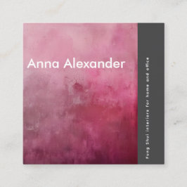 Cartão De Visita Quadrado Serenidade rosa Design 1