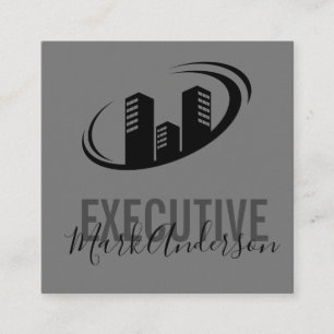 Cartão De Visita Quadrado Série de Assinatura Executiva Chefe