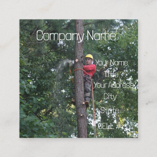 Cartão De Visita Quadrado Serviço de árvore (Frente)