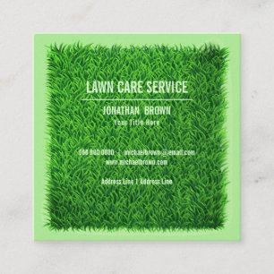 Cartão De Visita Quadrado serviço de jardim de grama verde Landscaping
