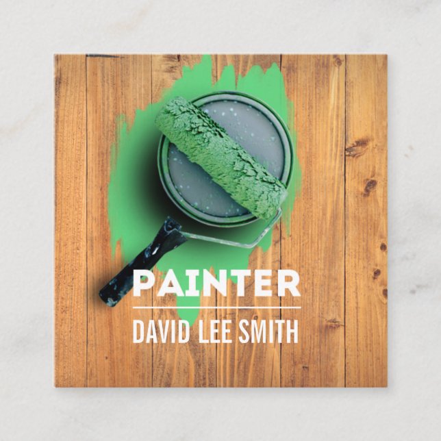 Cartão De Visita Quadrado Serviço de pintura profissional (Frente)