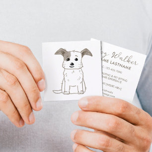 Cartão De Visita Quadrado Serviço de Sessão de Cachorro Simples Personalizad