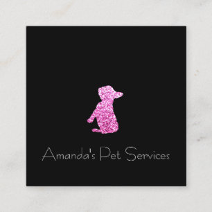 Cartão De Visita Quadrado Serviço do animal de estimação do baby-sitter d