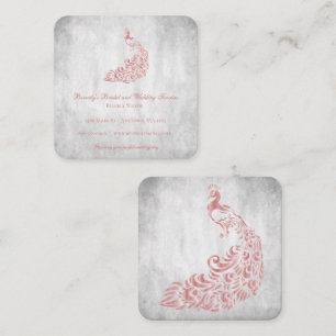 Cartão De Visita Quadrado Serviços de Casamento Pancal Rosa e Bridal