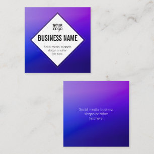 Cartão De Visita Quadrado Seu Logotipo e Texto Personalizável Roxo Ombre