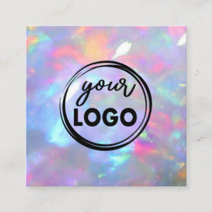 Cartão De Visita Quadrado seu logotipo na foto de gemstone