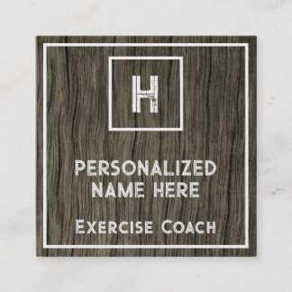 Cartão De Visita Quadrado Shabby Chic & Rustic Exercise Coach Business Card