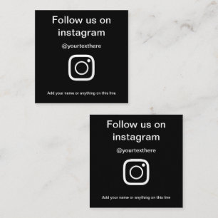 Cartão De Visita Quadrado Siga-Nos Na Rede Instagram De Mídia Social