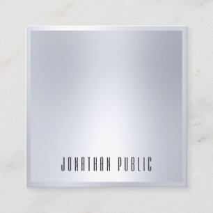 Cartão De Visita Quadrado Silver parece elegante Modelo moderno glamouroso
