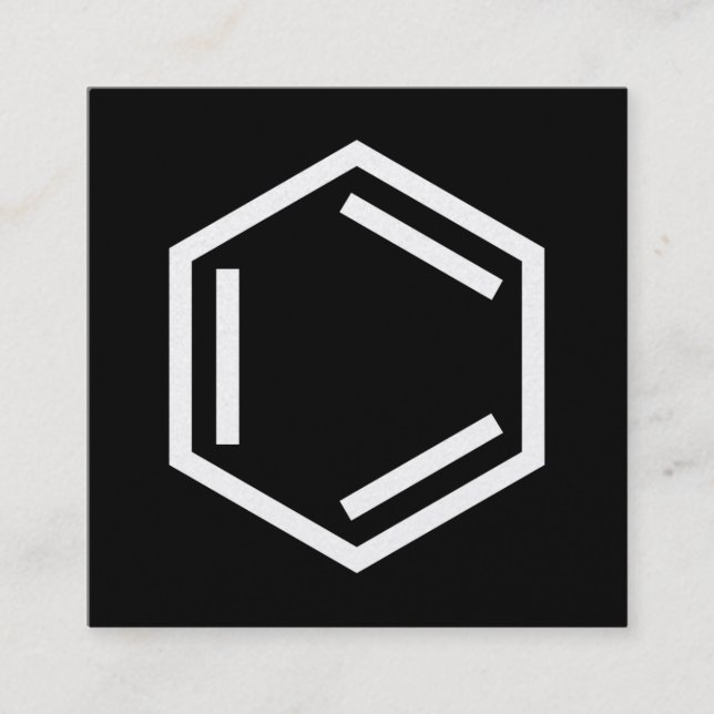 CARTÃO DE VISITA QUADRADO SÍMBOLO BENZENO RING (Frente)