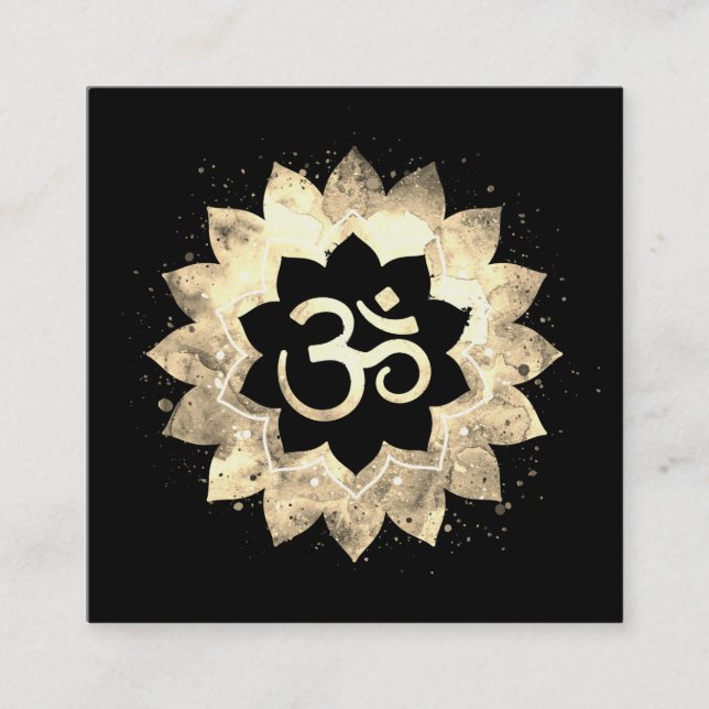 Cartão De Visita Quadrado *~* Símbolo de Recuperação de Energia Mandala Lotu (Frente)