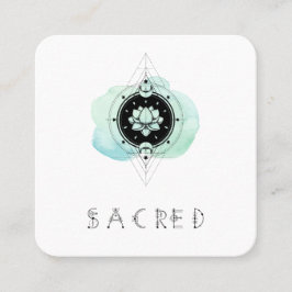 Cartão De Visita Quadrado *~* Símbolo Lotus Sagrado Lua para Nirvana