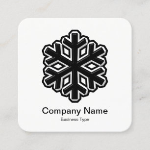 Cartão De Visita Quadrado Símbolo Snowflake - Preto