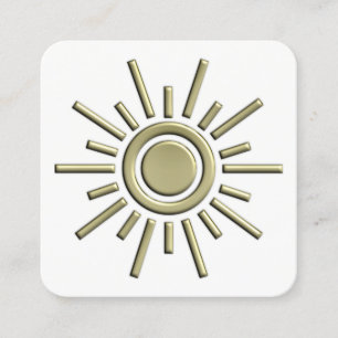 Cartão De Visita Quadrado Símbolo Sun 01 - Dourado