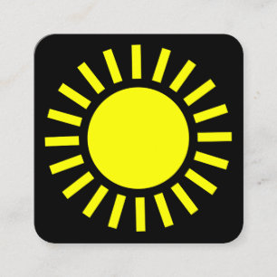 Cartão De Visita Quadrado Símbolo Sun 02 - Amarelo em preto