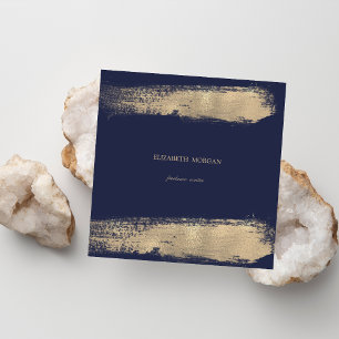 Cartão De Visita Quadrado Simples elegante, minimalista, curso Dourado da