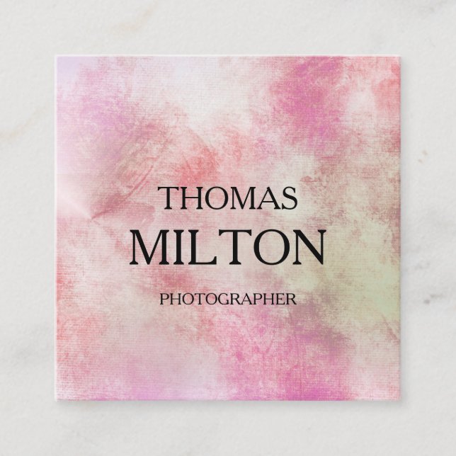 Cartão De Visita Quadrado Simples Elegante Mínimo de Código QR Moderno Quadr (Frente)