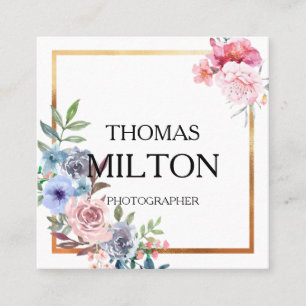 Cartão De Visita Quadrado Simples Elegante Mínimo de Código QR Moderno Quadr