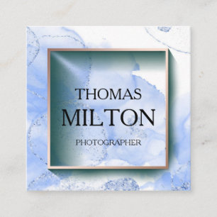 Cartão De Visita Quadrado Simples Elegante Mínimo de Código QR Moderno Quadr