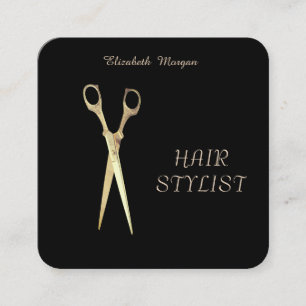 Cartão De Visita Quadrado Simples Na moda Elegante Moderno, Tesoura