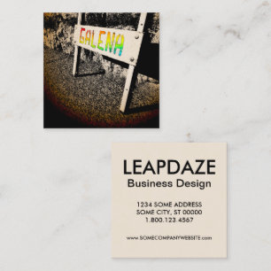 Cartão De Visita Quadrado sinal da calçada galena arco-íris