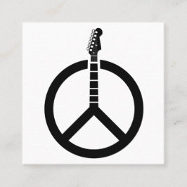 Cartão De Visita Quadrado Sinal de Paz de Violão