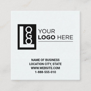 Cartão De Visita Quadrado Site de Código QR de Varredura de Logotipo Moderno