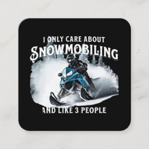 Cartão De Visita Quadrado Snowmobiling Funny Snowmobile