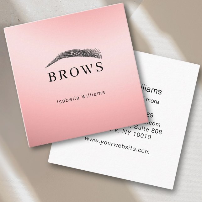 Cartão De Visita Quadrado sobrancelhas (Elegant eyebrows square business card)