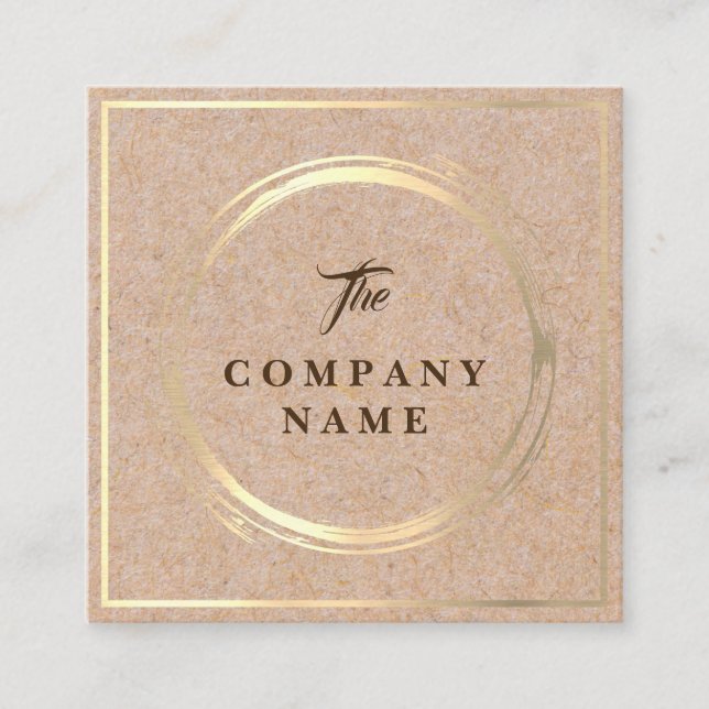 Cartão de visita quadrado social IMPRESSO Kraft do (Frente)