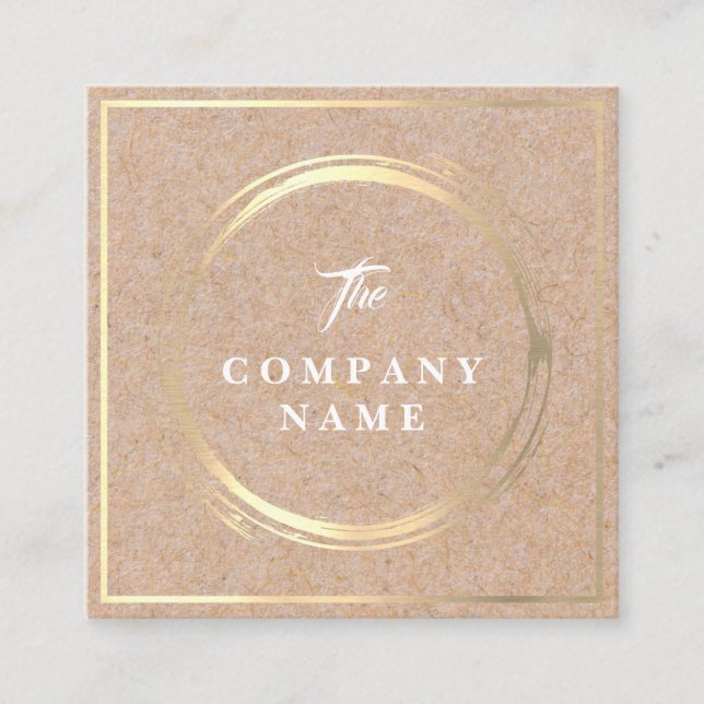 Cartão de visita quadrado social IMPRESSO Kraft do (Frente)