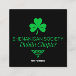 Cartão De Visita Quadrado Sociedade Shenanigan Capítulo Dublin Patrimônio Vi