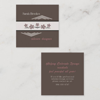 Cartão De Visita Quadrado Soothing Earth Tones Cherry Blossom Business Card
