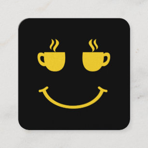 Cartão De Visita Quadrado Sorriso da Taça do Café