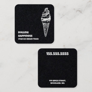 Cartão De Visita Quadrado Sorvete Truck Premium