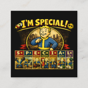 Cartão De Visita Quadrado Sou Especial Stats Mousepad Inspirado em Fallout