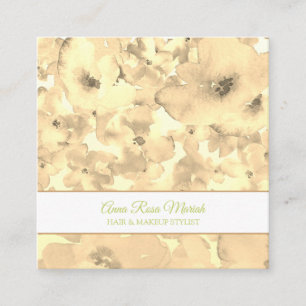 Cartão De Visita Quadrado *~* Spa Popular Chic Floral Pattern Girly Beauly