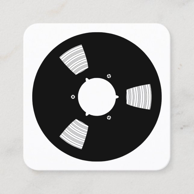 Cartão De Visita Quadrado Spool de Fita de Som 02 (Frente)
