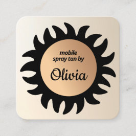 Cartão De Visita Quadrado Spray Tan Copper Sun Rays Business Square B