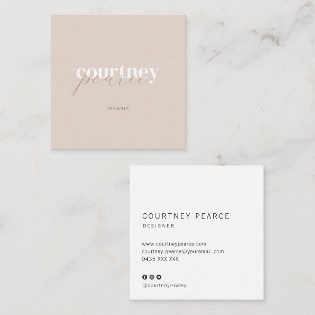 Cartão De Visita Quadrado Square Modern professional business card (Frente/Verso)