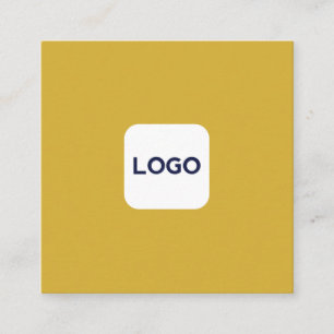 Cartão De Visita Quadrado Square profissional Dourado adicione seu logotipo