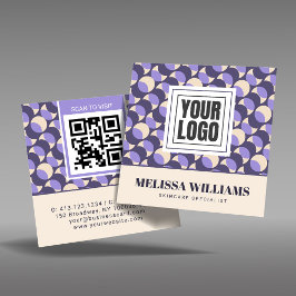 Cartão De Visita Quadrado Square Retro Lavender Geometric Business Card
