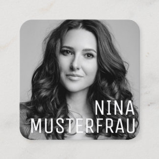 Cartão De Visita Quadrado Stylische Foto Visitenkarten Vorlage -