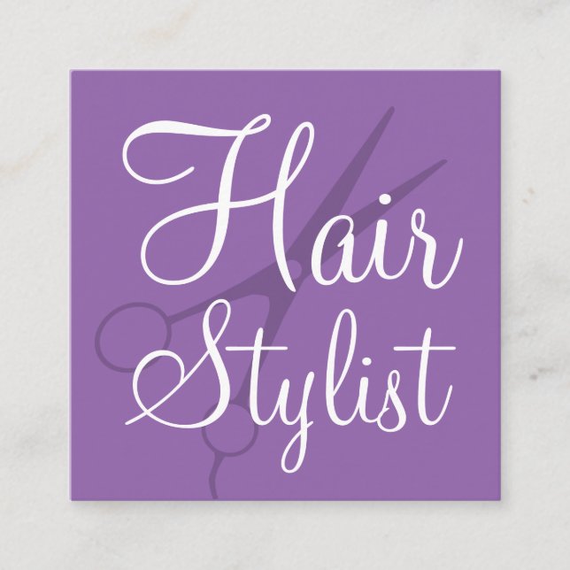 Cartão De Visita Quadrado Stylist de Cabelo Exclusivo (Frente)