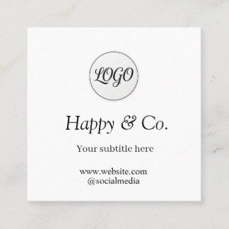 Cartão De Visita Quadrado sua logotipo nome da empresa subtítulo site social