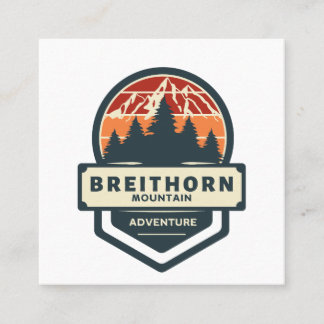 Cartão De Visita Quadrado Subida e caminhada da montanha Breitthorn