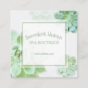 Cartão De Visita Quadrado Succulent elegante bonito