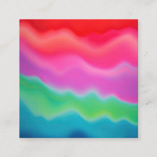 Cartão De Visita Quadrado "Sunset Sorbet" Arte Abstrato Colorida