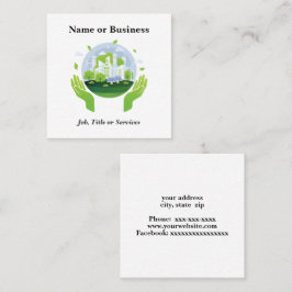 Cartão De Visita Quadrado Sustentabilidade